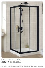 Kabina sa kadicom Celio Dark 80×80