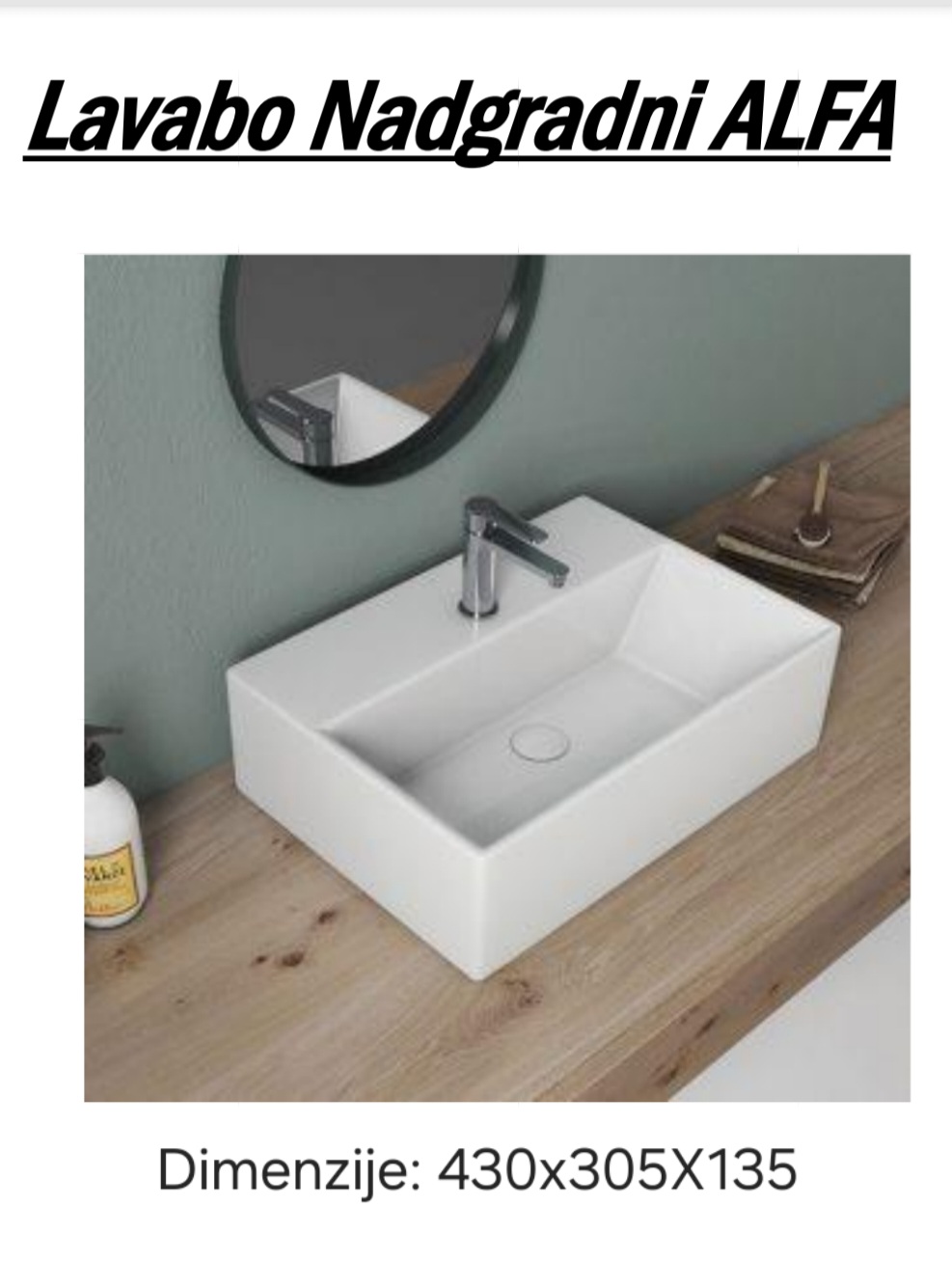 ALFA Nadgradni lavabo ALFA - Slika 1