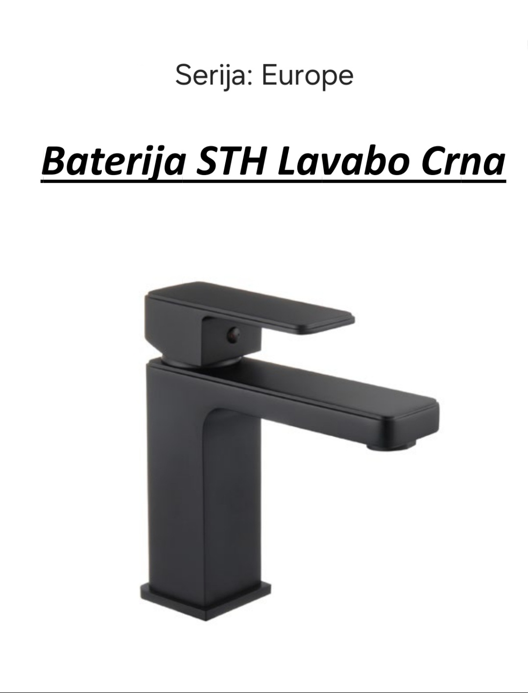 CRNA EUROPE Baterija STH Lavabo CRNA - Slika 1
