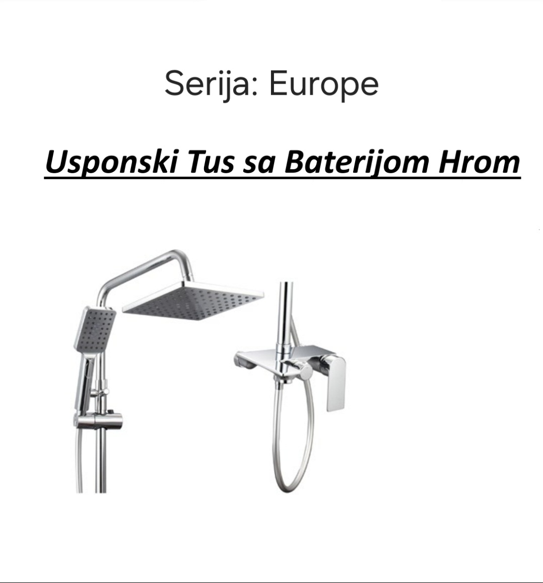 hrom EUROPE Usponski tuš sa baterijom HROM - Slika 1